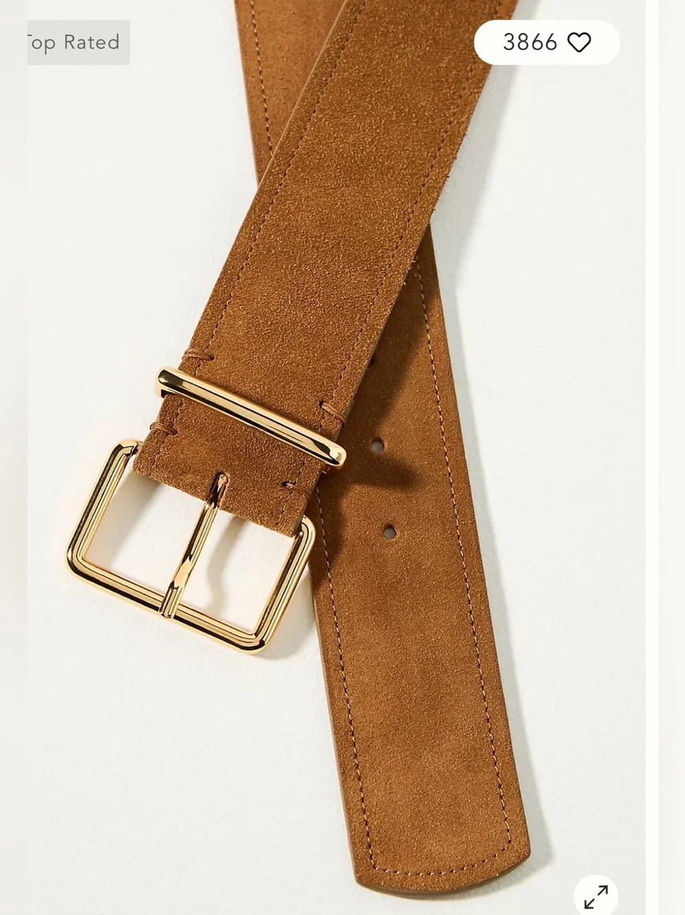 NWT Anthropologie Square Buckle Suede Belt in Moss Size Large